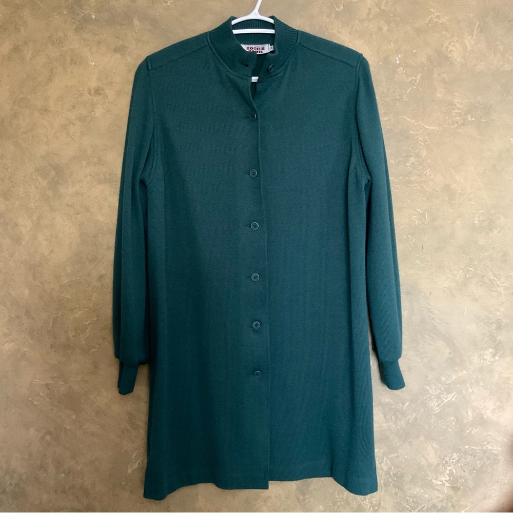 Vintage 70s Rodier Paris Wool Blend Long Cardigan